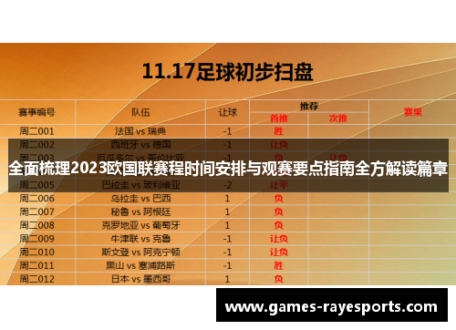 全面梳理2023欧国联赛程时间安排与观赛要点指南全方解读篇章 全面梳理2023欧国联赛程时间安排与观赛要点指南全方解读篇章