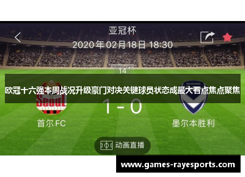 欧冠十六强本周战况升级豪门对决关键球员状态成最大看点焦点聚焦